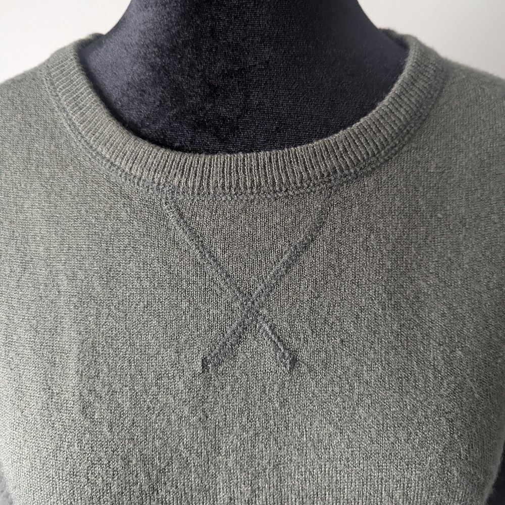 Sweet Romeo Olive Green Woven Long Sleeve Crew Neck Blouse - Picture 2 of 10